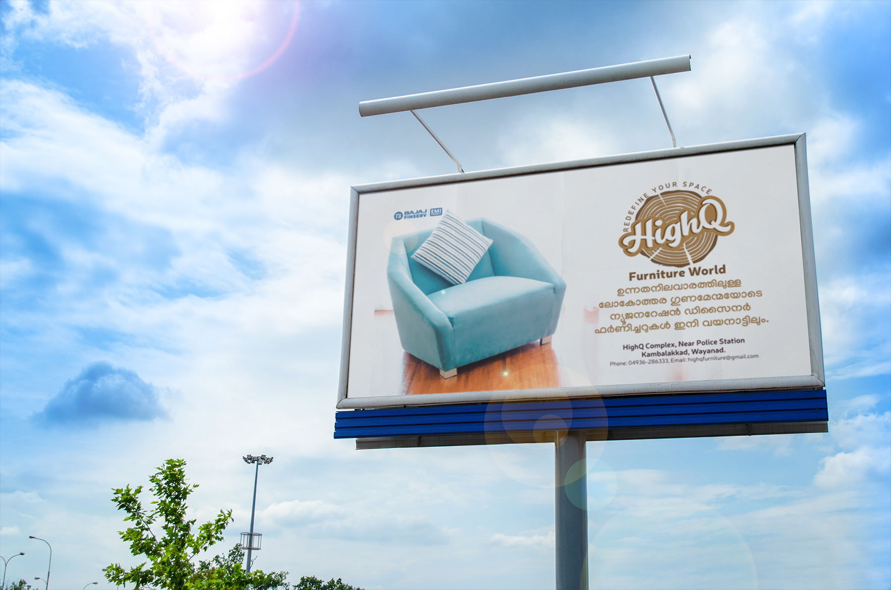 Hoarding for a furniture brand
